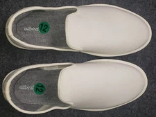 Allbirds Wool Loungers Mens 12 White Canvas Merino Loafer Slip On NEW