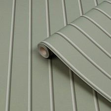 Fresco Sage Slats Wood panel effect Smooth Wallpaper