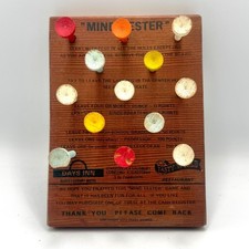 Vintage IQ Tester 1975 USA Wooden Board Puzzle Peg Game Days Inn