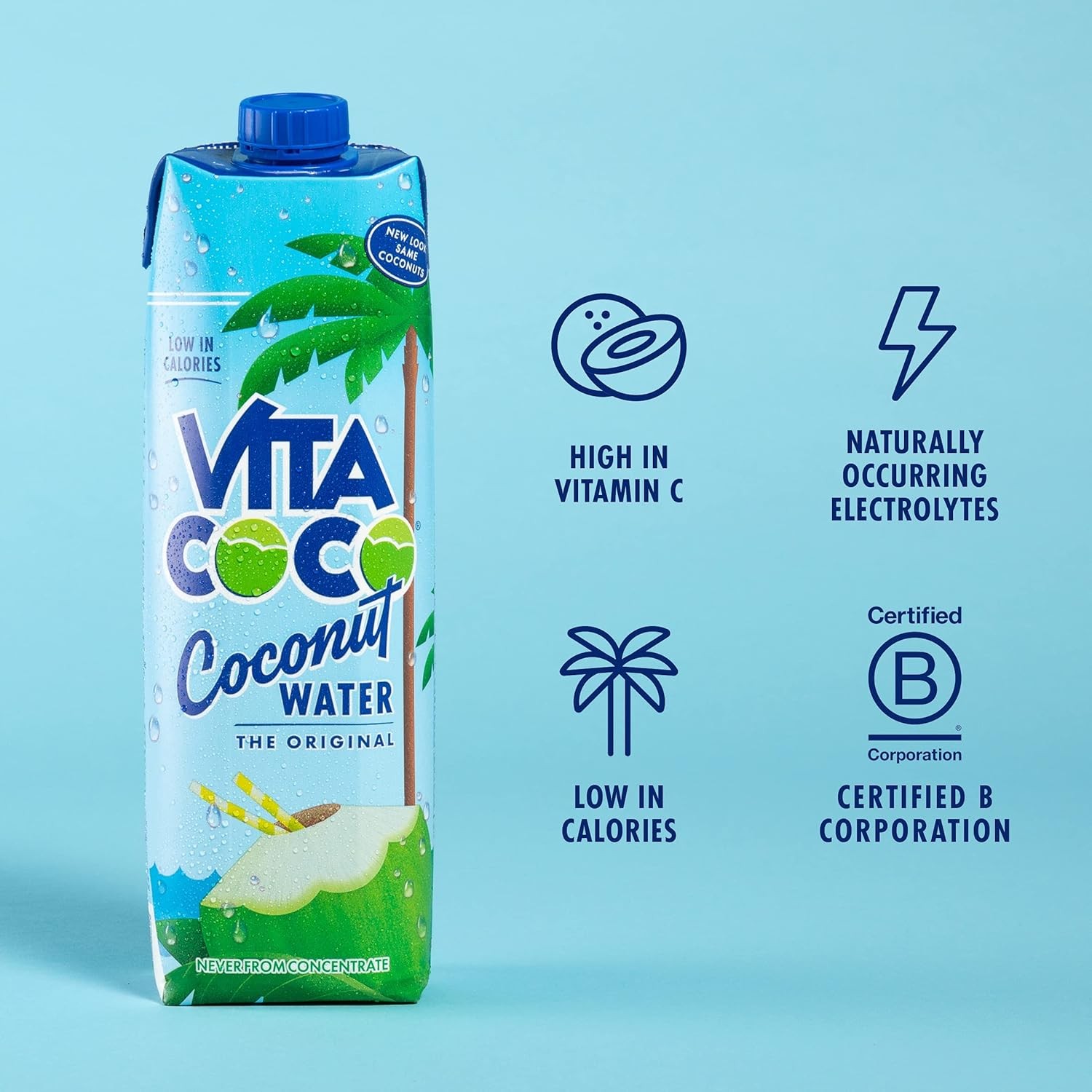 Vita Coco Coconut Water 33.8 Fl Oz Pack of 6 Natural Hydration Refreshing