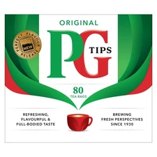 PG Tips Black Tea Bags Non-Pyramid 80 Count Pack of 1