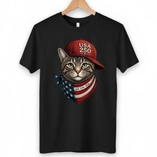 250 Cat Shirt, Patriotic Cat T-Shirt, 4th of ...