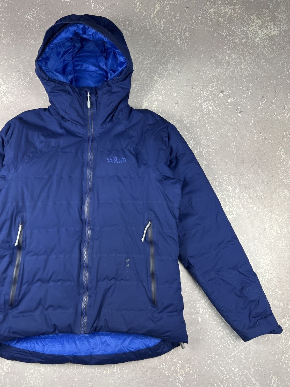 Rab Valiance Jacket Down Puffer Pertex Shield NIKWAX Waterproof Womens M Blue image 2