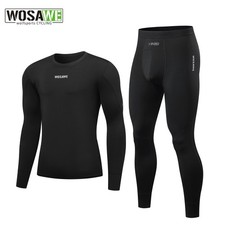 WOSAWE Quick-Dry Men's Base Layer Set High-Stretch Cool-Feel Undershirt & Tights