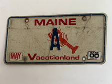 2000 Maine License Plate Lobster Graphic Low Digit Single Letter "A" Rare!!