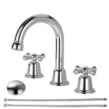 Bathroom Faucets for Sink 3 Hole Chrome Polished 8 inch Widespread Bathroom S...