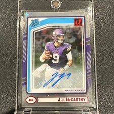 2024 Clearly Donruss JJ McCarthy Holo Stars Rated Rookie Auto /49 SSP RC Vikings