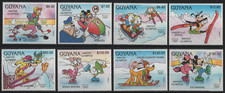 Set francobolli "Giochi Olimpici - Albertville" 1991 -Guyana- DISNEY** [DIS245]