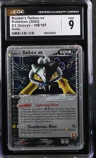 CGC 9 - Rocket's Raikou ex 108/107 Holo EX Deoxys Pokemon Card 2005