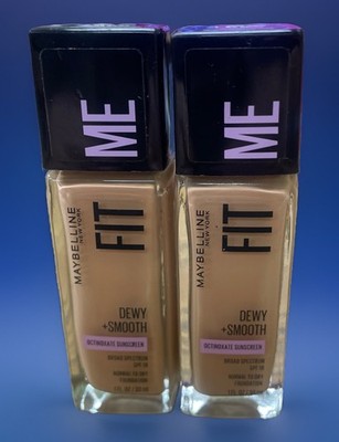 Maybelline Fit Me! Dewy+Smooth Foundation #125 Nude Beige Lot Of 2 Bottles