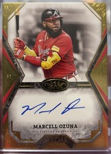 2025 Topps Tier One Autographs Gold Marcell Ozuna Braves #'d 128/149