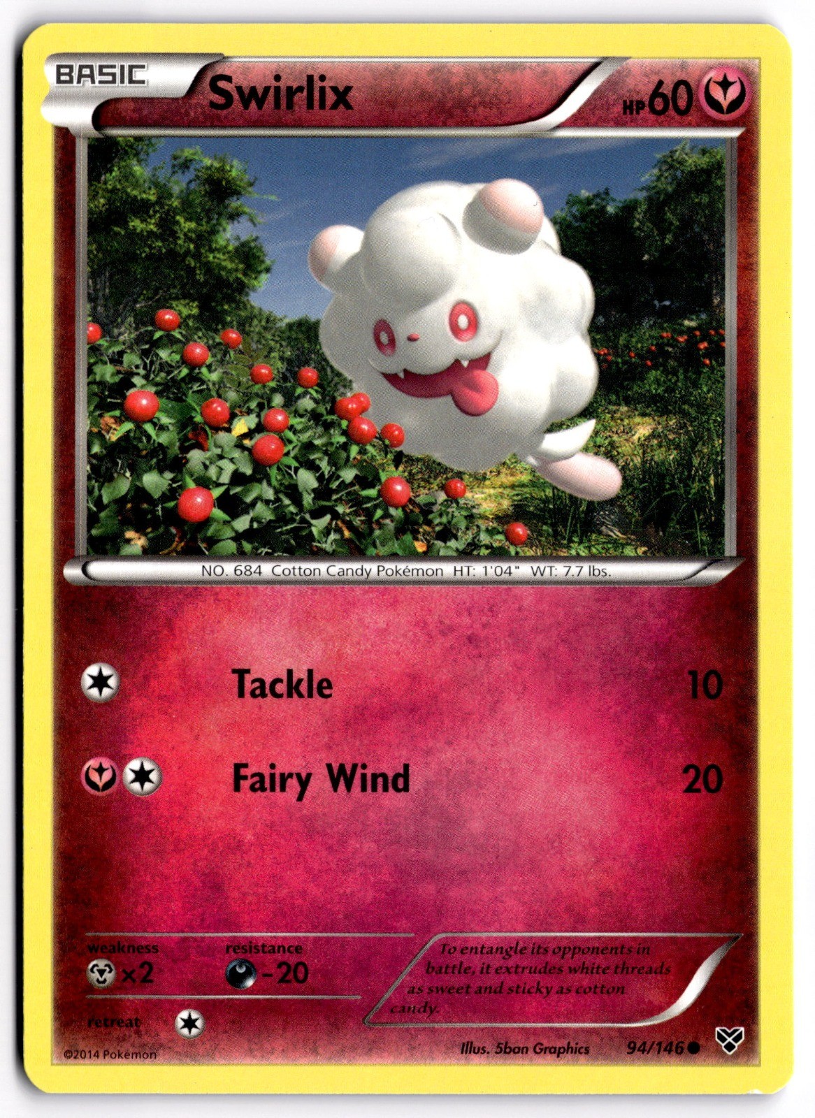 Pokemon TCG Swirlix 94/146 XY Base Set Common LP