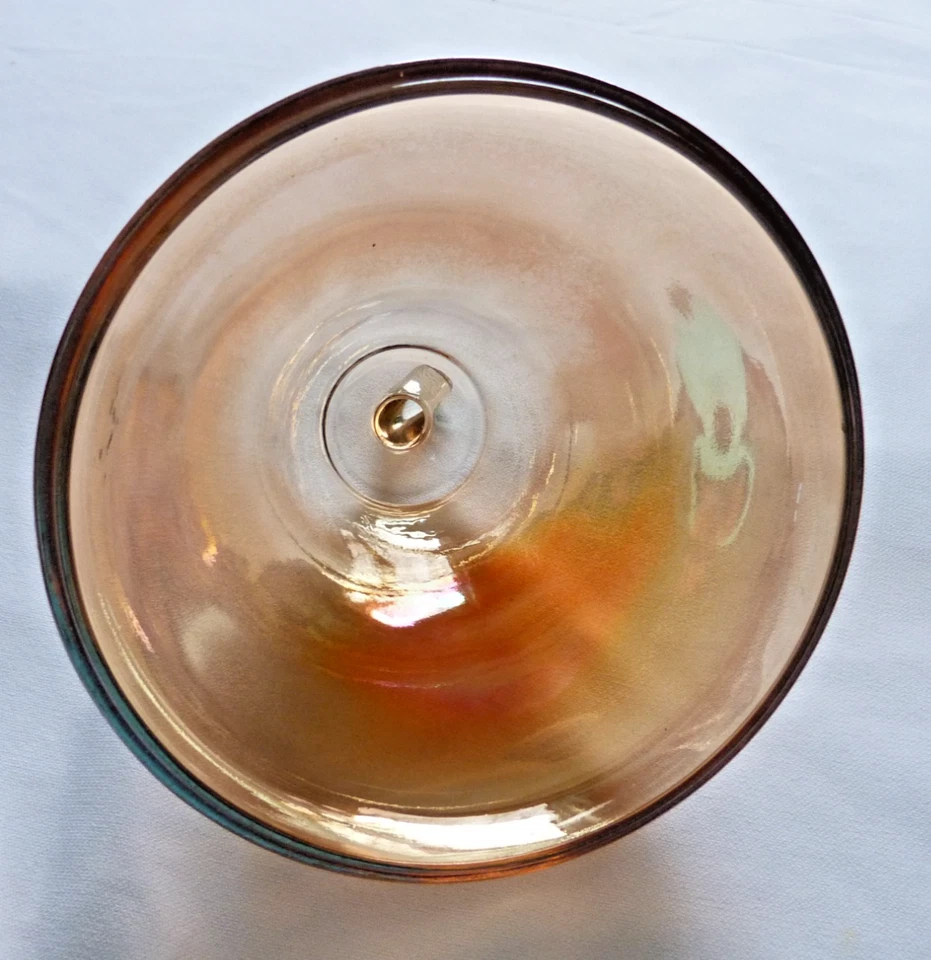 Plato Jeannette Caléndula Carnaval Vidrio Forma Pera Iridiscente De Colección (ver defectos) Foto 3 de 4