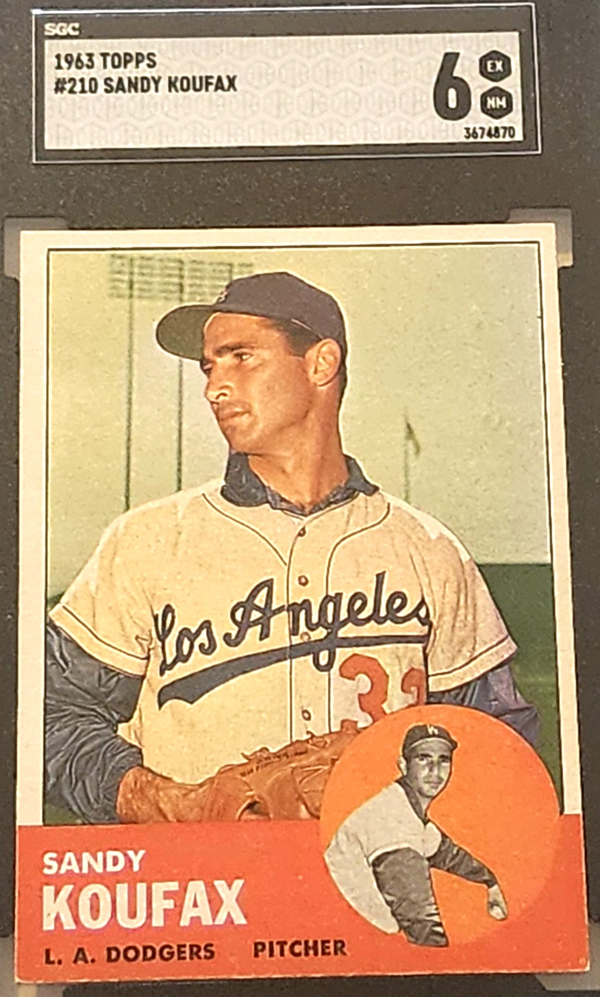 1963 TOPPS #210 SANDY KOUFAX SGC 6 EX NM HOF