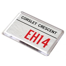 FRIDGE MAGNET - Corslet Crescent EH14 - UK Postcode