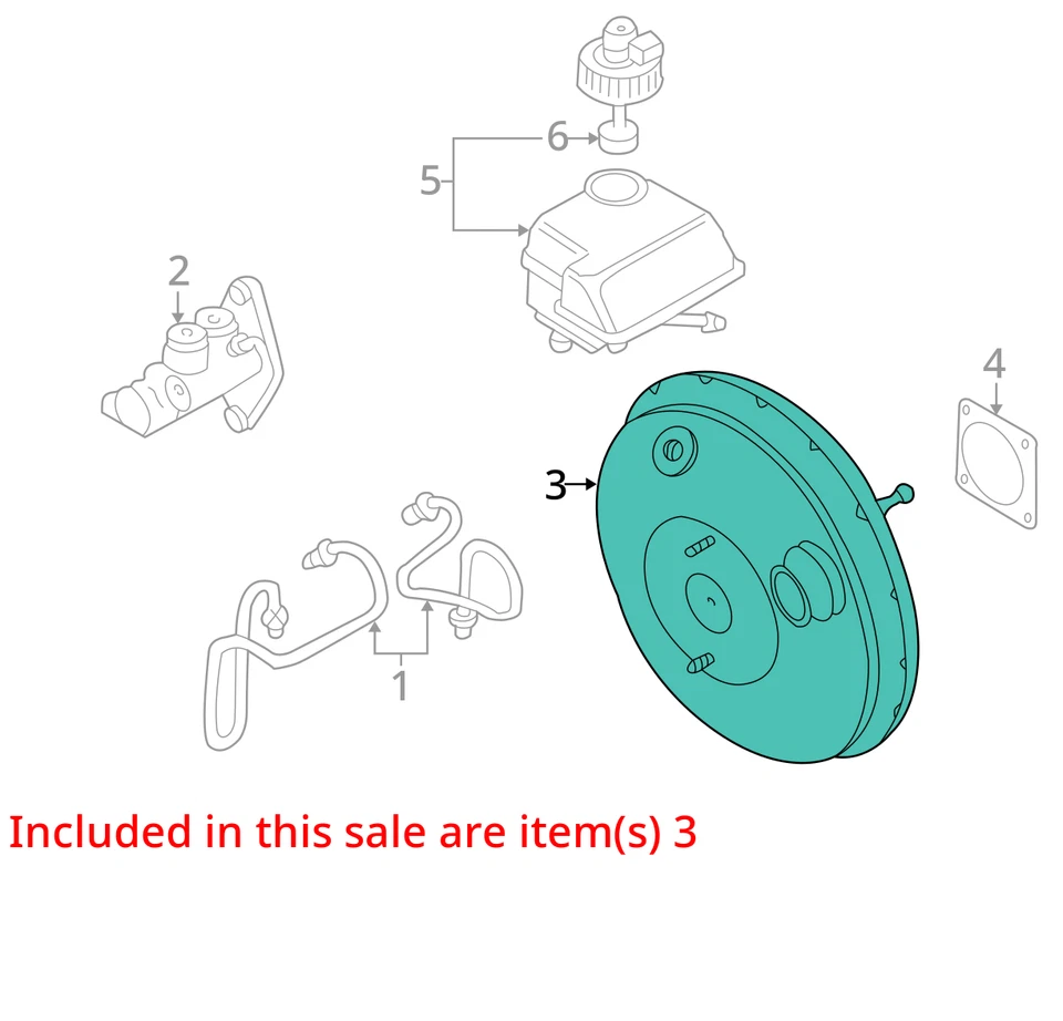 Potenciador de freno convertible para 95-03 Golf 30051296 Foto 3 de 4