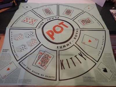 Vintage 1973 Whitman Rummy Royal Game Play Mat 30 x 30
