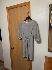 Apt. 9 Small Multi-Color w/Stripes 3/4 Sleeve Belted Boatneck Shift Dress - EUC