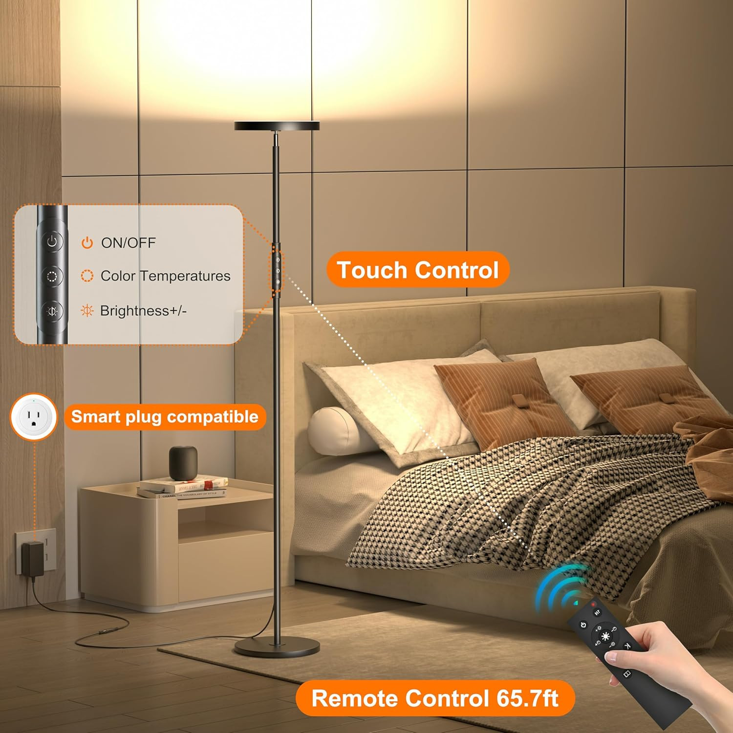 Lampada da Terra Benessere: 36W LED Dimmerabile per Atmosfera Casa - 4