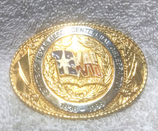 24K Gold Plate State Of Texas Sesquicentennial 1936-1986 Buckle Great VIntage