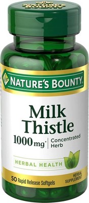 Nature's Bounty Milk Thistle Herbal Supplement Softgels 1000 mg 50 Ct 4-Pack