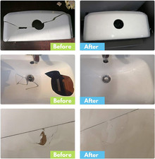Tub and Tile Repair Kit White Tile Shower Repair Kit for Fiberglass Porcelain...