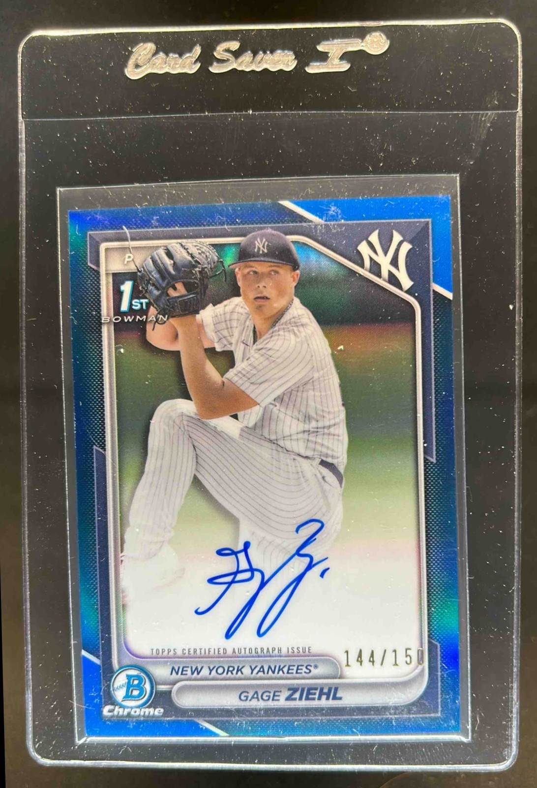 2024 Bowman Draft Gage Ziehl Chrome Auto Blue Refractor 1st #144/150