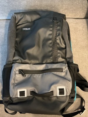 Timbuk2 Alcatraz Black Blue Gray WaterResistant Backpack Laptop Bag Side Pockets