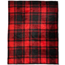 Red  Black Plaid Blanket Soft Plush Blanket Cozy Warm Plaid Blanket 50x60in