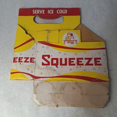 Vintage Squeeze Sode Pop Cardboard Box Carrier Puppy Love Spooners Design