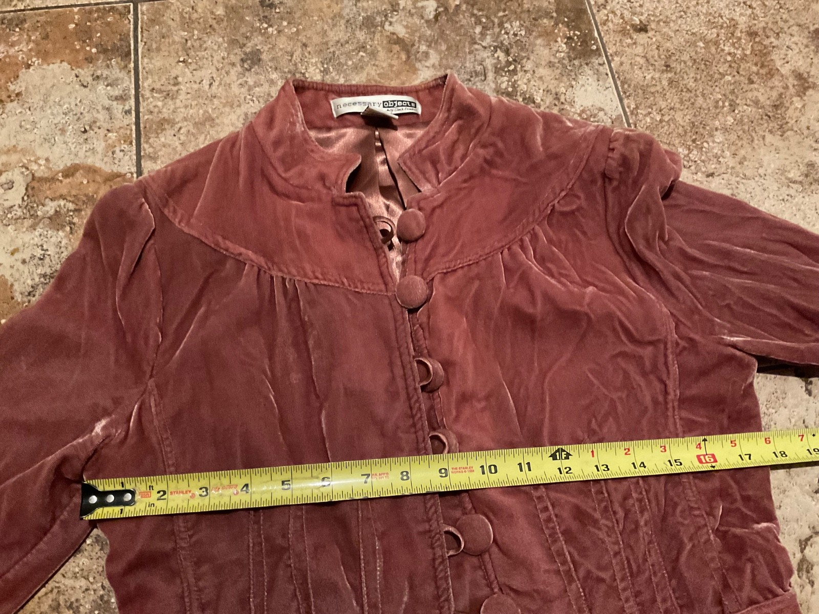 NECESSARY OBJECTS WOMENS COLLARED VELVET JACKET (… - image 3