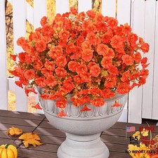 Artificial Fall Flowers for Outdoors Faux Fall Flower for Orange 12 Bundles