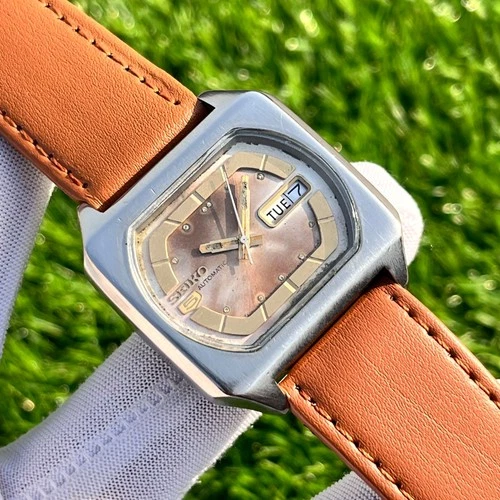 Vintage Seiko 5 TV Case Patina Dial Automatic Japan Made Men’s Watch 6309-5510