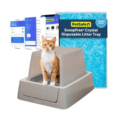 ScoopFree Crystal Smart Self-Cleaning Cat Litter Box WiFi (2.4 GHz) & App Enable
