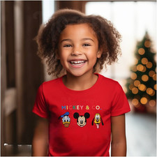 Image of Mickey & Co. Kids Children Disney Red T-shirt Size 2 3 4 5 6 7 8 New