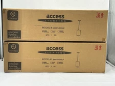 2 Pack Access Lighting Pilson 1-Light Matte Black Metal Pendant with Metal Shade