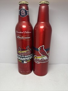 Budweiser St. Louis Cardinals Bird /World Series 16 OZ ALUMINUM EMPTY BOTTLES