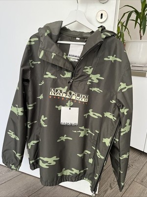 Napapijri Regenjacke Green Camu Windbreaker Größe M Neu