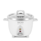 AROMA® 6-Cup (Cooked) / 1.2Qt. Select Stainless® Rice & Grain Cooker, Red, New