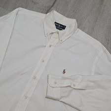 Ralph Lauren Yarmouth Shirt Mens Sz L 16.5 34 Cream Pinpoint Oxford Button Down
