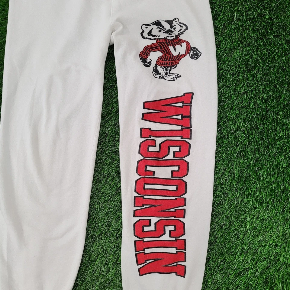 Vintage 80s Wisconsin Badgers Pants Medium Jogger Sweatpants USA - Image 3 of 4