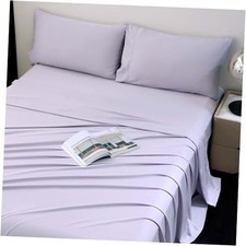 Cooling Sheets, Bamboo Viscose with Elastic Corner Straps Cold Queen Lilac