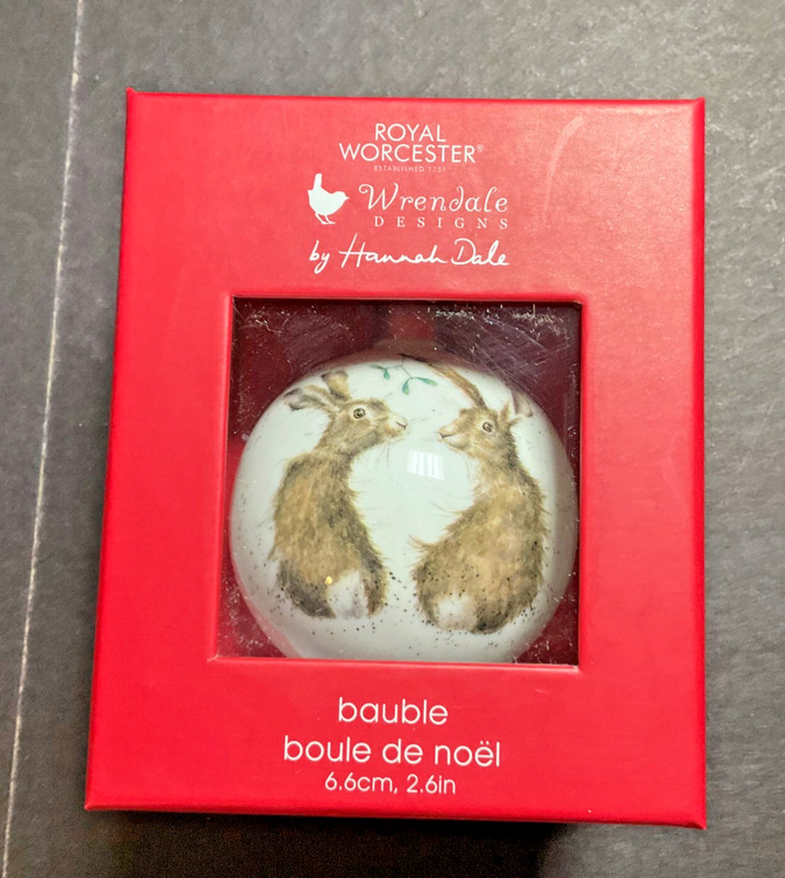New Royal Worcester All I Want for Christmas Bauble Ornament #12020