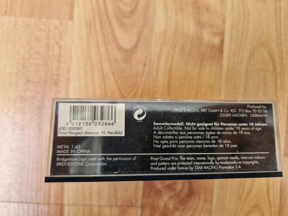 MINICHAMPS 1/43 Prost Esposizione Auto 2000 Nick Heidfeld F1 Pressofuso Auto - Immagine 4 di 4