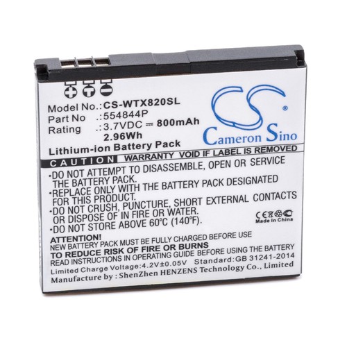 Batteria CS-WTX820SL 800mAh 3.7V Li-ion Per Takara GP55BT, Curtis GPD430, Wayteq X820/X850 E Altri