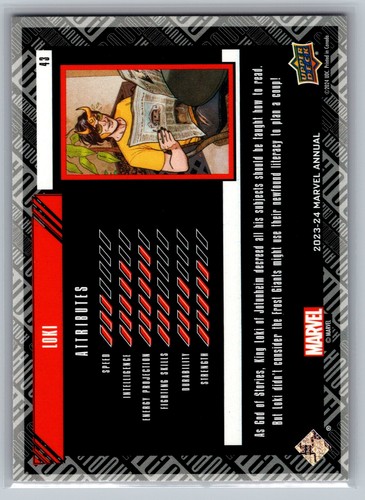 2023-24 Marvel Annual #43 Loki Base Card - Picture 2 of 2