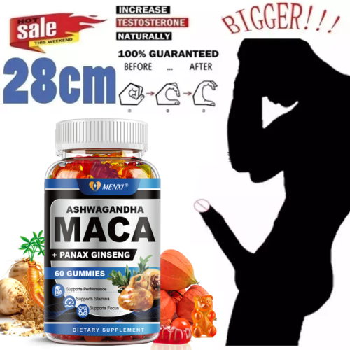 Male Enhancing Libido 60 Gummies - Maca Root,Massive Girth Enlargement Support