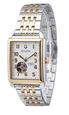Bulova Sutton Offenes Herz Quadrat Zifferblatt Automatisch 98A308 30M Herrenuhr
