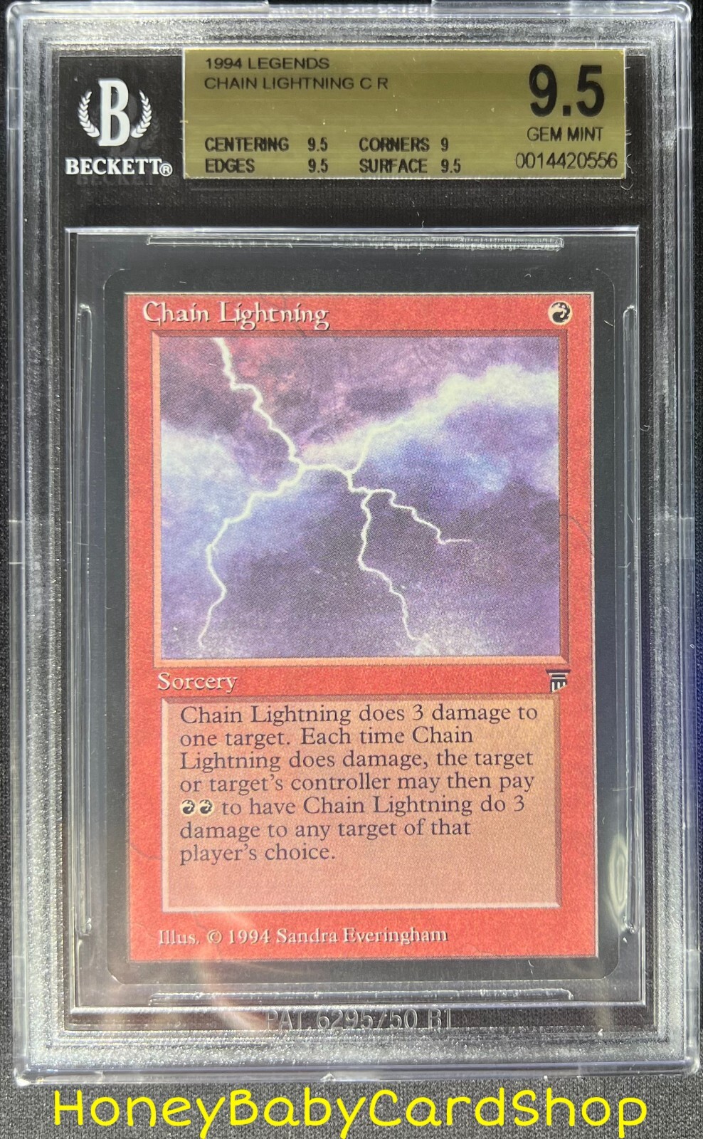 MTG Legends 1994 Chain Lightning BGS 9.5 GEM MINT Old School 93/94