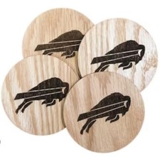 4 Pack Wood NFL Logo Coasters Any Team laser engraved Custom Made Send message.